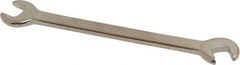 Proto - 1/4" x 7/32" Standard Ignition Open End Wrench - 3" OAL, Double End, Satin Finish, 15° & 60° Head Angle - Industrial Tool & Supply