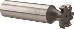 Made in USA - 5/8" Diam x 1/8" Face Width, Carbide-Tipped, 6 Teeth, Shank Connection Woodruff Keyseat Cutter - Uncoated, 2-1/8" OAL x 1/2" Shank, Straight Teeth, ANSI 405, Old Standard 5 - Industrial Tool & Supply