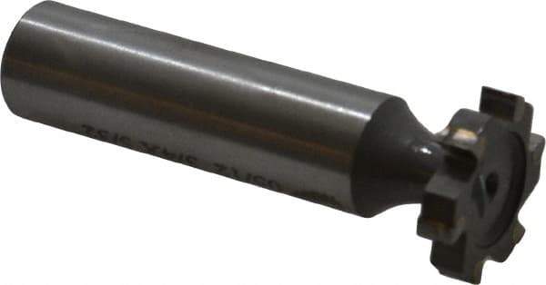 Made in USA - 3/4" Diam x 5/32" Face Width, Carbide-Tipped, 6 Teeth, Shank Connection Woodruff Keyseat Cutter - Uncoated, 2-5/32" OAL x 1/2" Shank, Straight Teeth, ANSI 506, Old Standard 8 - Industrial Tool & Supply