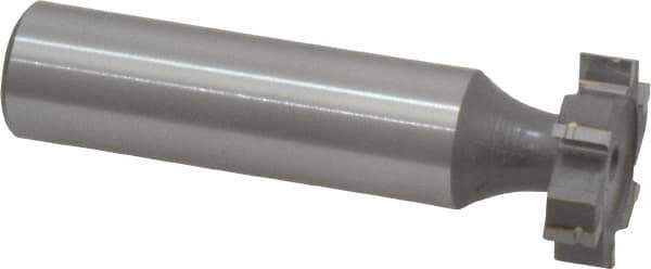 Made in USA - 3/4" Diam x 3/16" Face Width, Carbide-Tipped, 6 Teeth, Shank Connection Woodruff Keyseat Cutter - Uncoated, 2-3/16" OAL x 1/2" Shank, Straight Teeth, ANSI 606, Old Standard 9 - Industrial Tool & Supply