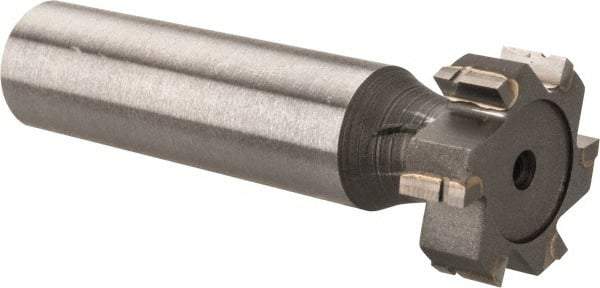 Made in USA - 3/4" Diam x 1/4" Face Width, Carbide-Tipped, 6 Teeth, Shank Connection Woodruff Keyseat Cutter - Uncoated, 2-1/4" OAL x 1/2" Shank, Straight Teeth, ANSI 806, Old Standard 91 - Industrial Tool & Supply