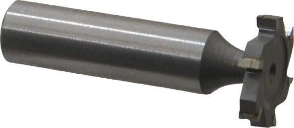 Made in USA - 7/8" Diam x 5/32" Face Width, Carbide-Tipped, 6 Teeth, Shank Connection Woodruff Keyseat Cutter - Uncoated, 2-5/32" OAL x 1/2" Shank, Straight Teeth, ANSI 507, Old Standard 10 - Industrial Tool & Supply