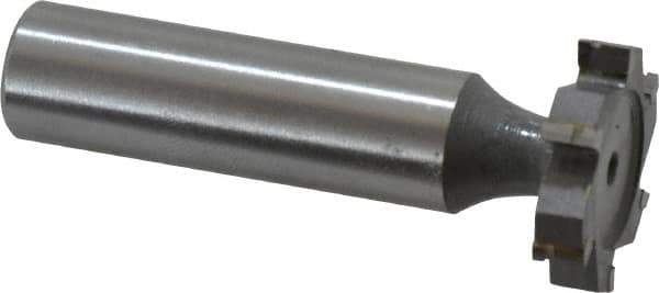 Made in USA - 7/8" Diam x 3/16" Face Width, Carbide-Tipped, 6 Teeth, Shank Connection Woodruff Keyseat Cutter - Uncoated, 2-3/16" OAL x 1/2" Shank, Straight Teeth, ANSI 607, Old Standard 11 - Industrial Tool & Supply