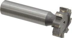 Made in USA - 1" Diam x 1/4" Face Width, Carbide-Tipped, 8 Teeth, Shank Connection Woodruff Keyseat Cutter - Uncoated, 2-1/4" OAL x 1/2" Shank, Straight Teeth, ANSI 808, Old Standard 15 - Industrial Tool & Supply