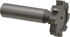 Made in USA - 1-1/4" Diam x 1/4" Face Width, Carbide-Tipped, 8 Teeth, Shank Connection Woodruff Keyseat Cutter - Uncoated, 2-1/4" OAL x 1/2" Shank, Straight Teeth, ANSI 810, Old Standard 21 - Industrial Tool & Supply