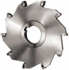 Made in USA - 4" Diam x 1/2" Width of Cut, 8 Teeth, Carbide Tipped Side Milling Cutter - Straight Teeth, Uncoated - Industrial Tool & Supply