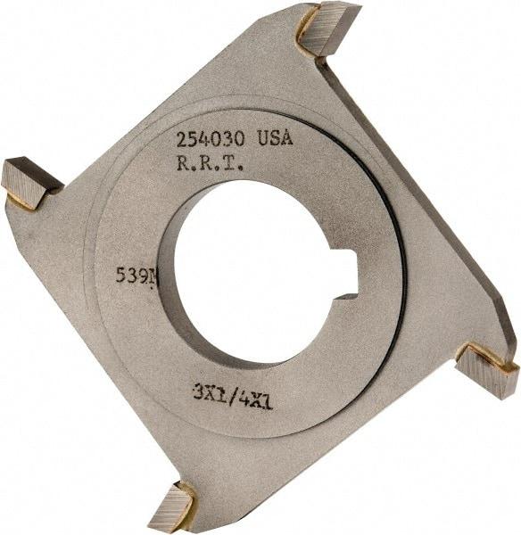 Made in USA - 3" Diam x 1/4" Width of Cut, 4 Teeth, Carbide Tipped Side Milling Cutter - Straight Teeth, Uncoated - Industrial Tool & Supply