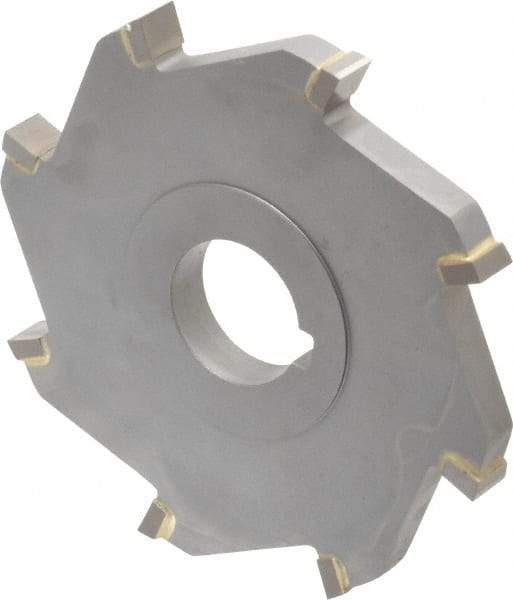 Made in USA - 4" Diam x 3/8" Width of Cut, 8 Teeth, Carbide Tipped Side Milling Cutter - Straight Teeth, Uncoated - Industrial Tool & Supply