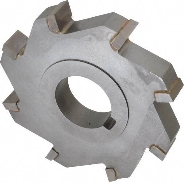 Made in USA - 4" Diam x 5/8" Width of Cut, 8 Teeth, Carbide Tipped Side Milling Cutter - Straight Teeth, Uncoated - Industrial Tool & Supply