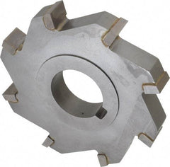 Made in USA - 4" Diam x 5/8" Width of Cut, 8 Teeth, Carbide Tipped Side Milling Cutter - Straight Teeth, Uncoated - Industrial Tool & Supply