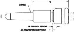 Parlec - 1-1/4" Straight Shank Diam Tension & Compression Tapping Chuck - #6 (Hand Tap), 1/16 (Pipe Tap) to 1-5/8" Tap Capacity, 5-1/4" Projection, Through Coolant - Exact Industrial Supply