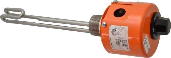 Value Collection - 1 Element, 9.06" Immersion Length, Standard Housing, Stainless Steel Pipe Plug Immersion Heater - 1 Phase, 240 Volt, 1,500 Watt, 68 Watts/Sq In, Stainless Steel Plug - Industrial Tool & Supply