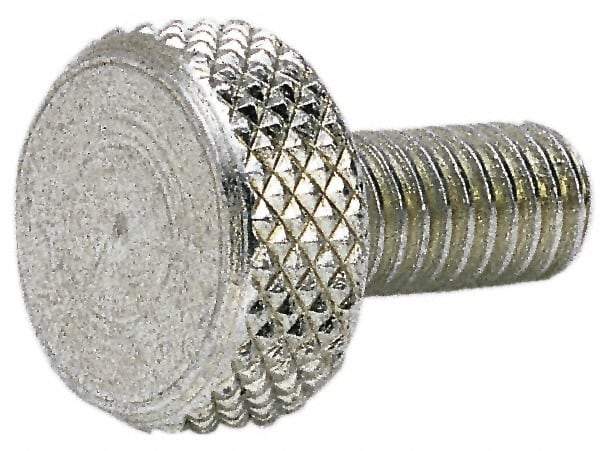 Electro Hardware - M6x1.00 Knurled Shoulderless Grade 303 Stainless Steel Thumb Screw - 22mm OAL, 13mm Head Diam x 6mm Head Height, Uncoated - Industrial Tool & Supply