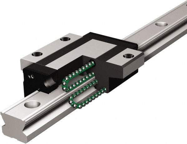 THK - 1,640mm OAL x 34mm Overall Width x 28mm Overall Height Horizontal Mount SSR Rail - 80mm Between Holes, 9 x 14 x 12mm Hole Size - Industrial Tool & Supply