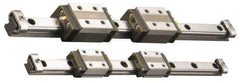 THK - 45mm Block L x 27mm W x 16.9mm H, 15mm Transverse Hole Spcg, 15mm Lateral Hole Spcg, 4-Way Compact HSR Assembly - M4x4.5 Block Hole, 670mm Rail L x 12mm W x 11mm H, 20mm Assembly H, 7.5mm Overhang - Industrial Tool & Supply