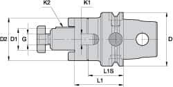 Kennametal - KM63UT Modular Connection 27mm Pilot Diam Shell Mill Holder - 40mm Flange to Nose End Projection, 48mm Nose Diam - Exact Industrial Supply