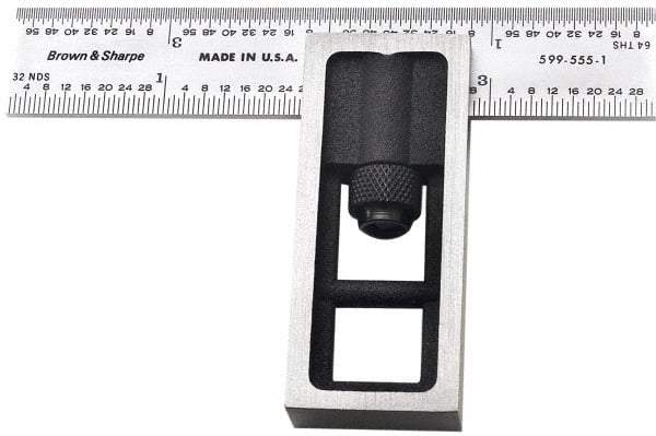 TESA Brown & Sharpe - 4 Inch Long, 4R Double Square - 1/64, 1/32, 1/16 and 1/8 Inch Graduation - Industrial Tool & Supply