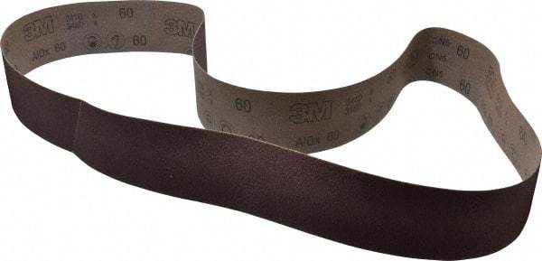 3M - 3" Wide x 72" OAL, 60 Grit, Aluminum Oxide Abrasive Belt - Aluminum Oxide, Medium, Coated, X Weighted Cloth Backing, Series 341D - Industrial Tool & Supply