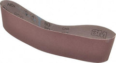 3M - 4" Wide x 36" OAL, 80 Grit, Aluminum Oxide Abrasive Belt - Aluminum Oxide, Medium, Coated, X Weighted Cloth Backing, Series 340D - Industrial Tool & Supply
