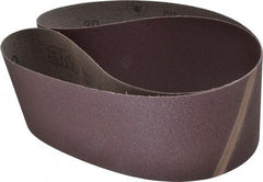 3M - 4" Wide x 52-1/2" OAL, 80 Grit, Aluminum Oxide Abrasive Belt - Aluminum Oxide, Medium, Coated, X Weighted Cloth Backing, Series 341D - Industrial Tool & Supply