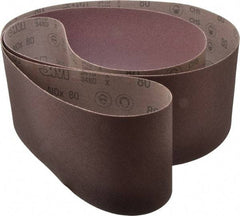 3M - 6" Wide x 108" OAL, 80 Grit, Aluminum Oxide Abrasive Belt - Aluminum Oxide, Medium, Coated, X Weighted Cloth Backing, Series 341D - Industrial Tool & Supply