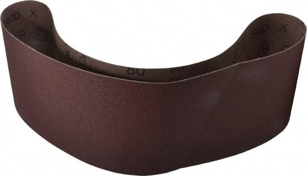 3M - 6" Wide x 48" OAL, 80 Grit, Aluminum Oxide Abrasive Belt - Aluminum Oxide, Medium, Coated, X Weighted Cloth Backing, Series 340D - Industrial Tool & Supply