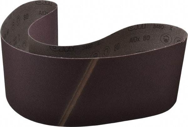 3M - 6" Wide x 54-1/2" OAL, 80 Grit, Aluminum Oxide Abrasive Belt - Aluminum Oxide, Medium, Coated, X Weighted Cloth Backing, Series 341D - Industrial Tool & Supply