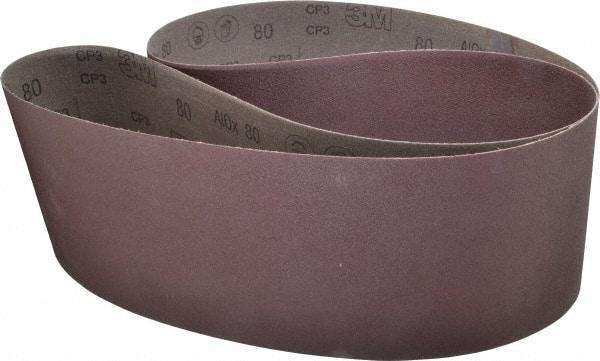 3M - 6" Wide x 79" OAL, 80 Grit, Aluminum Oxide Abrasive Belt - Aluminum Oxide, Medium, Coated, X Weighted Cloth Backing, Series 341D - Industrial Tool & Supply