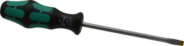 Wera - 230mm OAL Standard Slotted Screwdriver - Round Shank, Ergonomic Handle - Industrial Tool & Supply