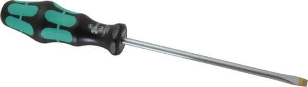 Wera - 255mm OAL Standard Slotted Screwdriver - Round Shank, Ergonomic Handle - Industrial Tool & Supply