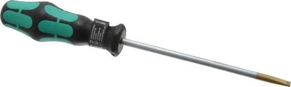 Wera - 223mm OAL Standard Slotted Screwdriver - Round Shank, Ergonomic Handle - Industrial Tool & Supply