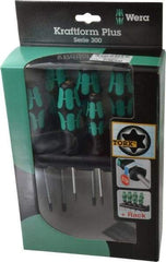 Wera - 6 Piece T10 to T40 Micro Handle Torx Driver Set - T10, T15, T20, T25, T30, T40 - Industrial Tool & Supply