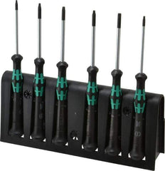 Wera - 6 Piece T7 to T20 Micro Handle Torx Driver Set - T7, T8, T9, T10, T15, T20 - Industrial Tool & Supply