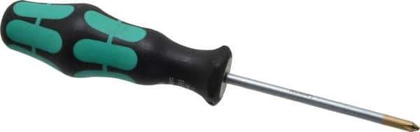 Wera - #1, 7" OAL, Standard Phillips Screwdriver - 3-1/8" Blade Length, Round Shank, Ergonomic Handle - Industrial Tool & Supply