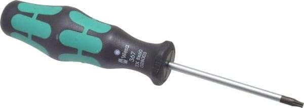 Wera - T8 Torx Driver - 2-3/8" Blade Length, 5-1/2" OAL, Ergonomic Handle - Industrial Tool & Supply