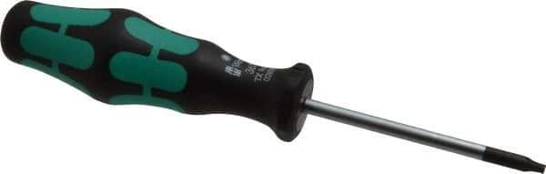 Wera - T9 Torx Driver - 2-3/8" Blade Length, 5-1/2" OAL, Ergonomic Handle - Industrial Tool & Supply