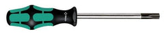 Wera - T40 Torx Driver - 5" Blade Length, 9-5/8" OAL, Ergonomic Handle - Industrial Tool & Supply