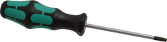 Wera - T25 Torx Driver - 4" Blade Length, 8-3/16" OAL, Ergonomic Handle - Industrial Tool & Supply