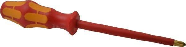 Wera - #3, 10-5/16" OAL, Insulated Phillips Screwdriver - 6" Blade Length, Round Shank, Ergonomic Handle - Industrial Tool & Supply
