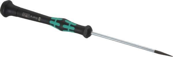 Wera - Electronic/Electrostatic Slotted Screwdriver - 80mm Blade Length, Round Shank, Ergonomic Handle - Industrial Tool & Supply