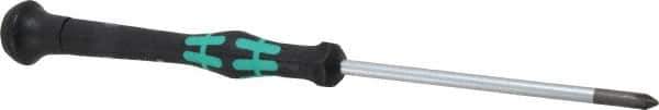 Wera - #1, 6-1/8" OAL, Electronic/Electrostatic Phillips Screwdriver - 3-1/8" Blade Length, Round Shank, Ergonomic Handle - Industrial Tool & Supply