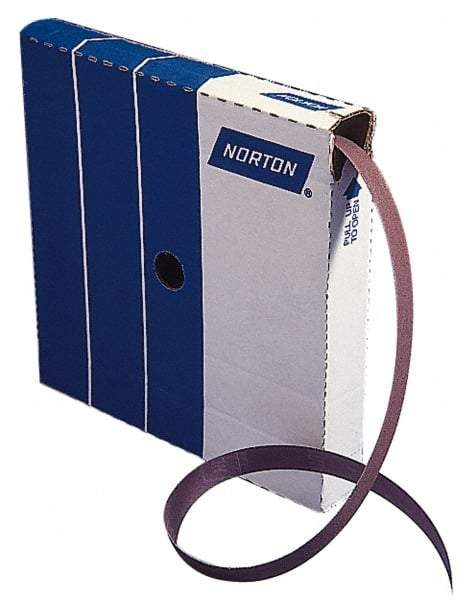 Norton - 1" x 50 Yd 180 Grit Aluminum Oxide Cloth Roll - Very Fine Grade, J Weighted Backing - Industrial Tool & Supply