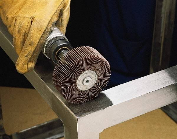 3M - 6" Diam, 80 Grit Ceramic Unmounted Flap Wheel - 1" Hole, 1" Wide, Density 5, Coated, Medium Grade, 6,100 Max RPM , X Weighted, Cloth Backing - Industrial Tool & Supply