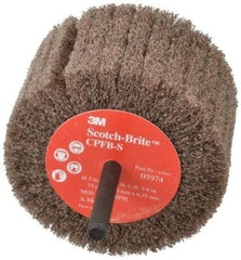 3M - 3" Diam x 1-3/4" Face Width, Medium Aluminum Oxide Nonwoven Mounted Flap Wheel - 1/4" Shank Mount, 8,500 Max RPM - Industrial Tool & Supply