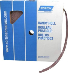 Norton - 1" x 50 Yd 50 Grit Aluminum Oxide Cloth Roll - Coarse Grade, J Weighted Backing - Industrial Tool & Supply