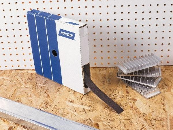 Norton - 50 Yards x 1-1/2" 3 Piece Roll Kit - 80, 120, 180 Grit, & Medium, Fine Grades - Industrial Tool & Supply