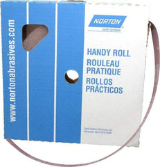 Norton - 1" x 50 Yd 100 Grit Aluminum Oxide Cloth Roll - Fine Grade, J Weighted Backing - Industrial Tool & Supply