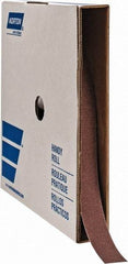Norton - 1" x 50 Yd 120 Grit Aluminum Oxide Cloth Roll - Fine Grade, J Weighted Backing - Industrial Tool & Supply