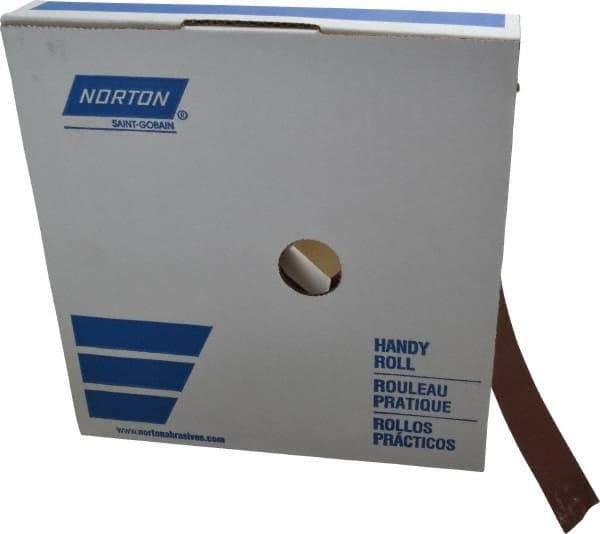 Norton - 1" x 50 Yd 240 Grit Aluminum Oxide Cloth Roll - Very Fine Grade, J Weighted Backing - Industrial Tool & Supply