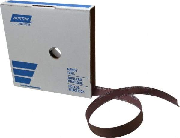 Norton - 1" x 50 Yd 600 Grit Aluminum Oxide Cloth Roll - Extra Fine Grade, J Weighted Backing - Industrial Tool & Supply